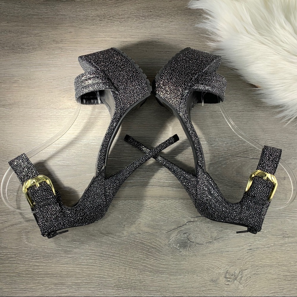 Qupid Platform Ankle Strap Open Toe Heel Size 8 - image 5